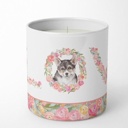 Carolines Treasures 3.75 x 3.25 in. Unisex Corgi No.7 Love 10 oz Decorative Soy Candle WDK4379CDL